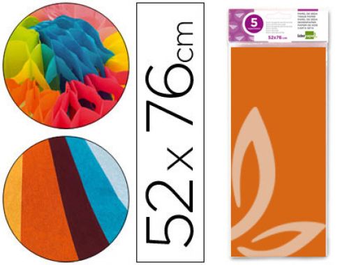 Papel seda liderpapel 52 x 76 cm 18 gr laranja , Liderpapel , 36075 , 8423473360754